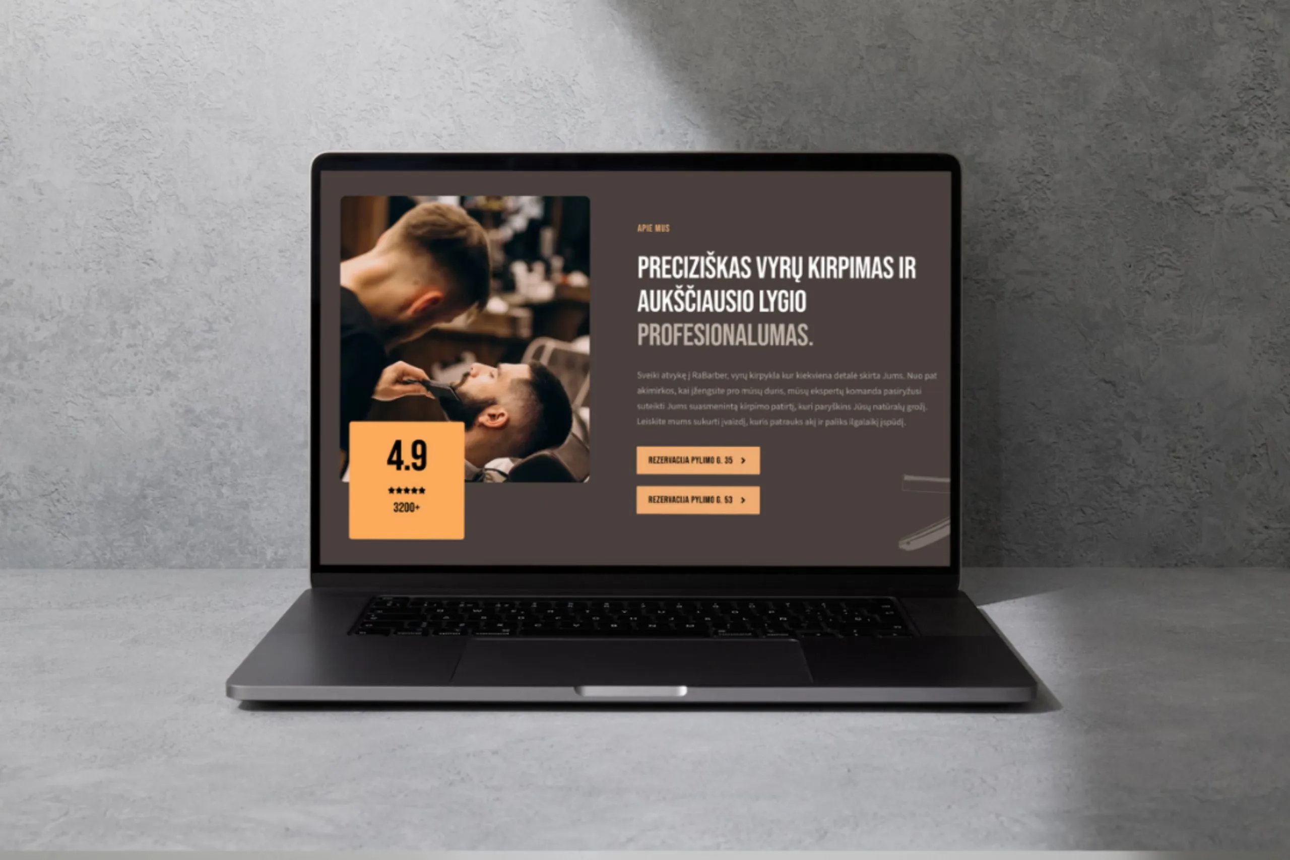 RaBarber.lt puslapio dizainas